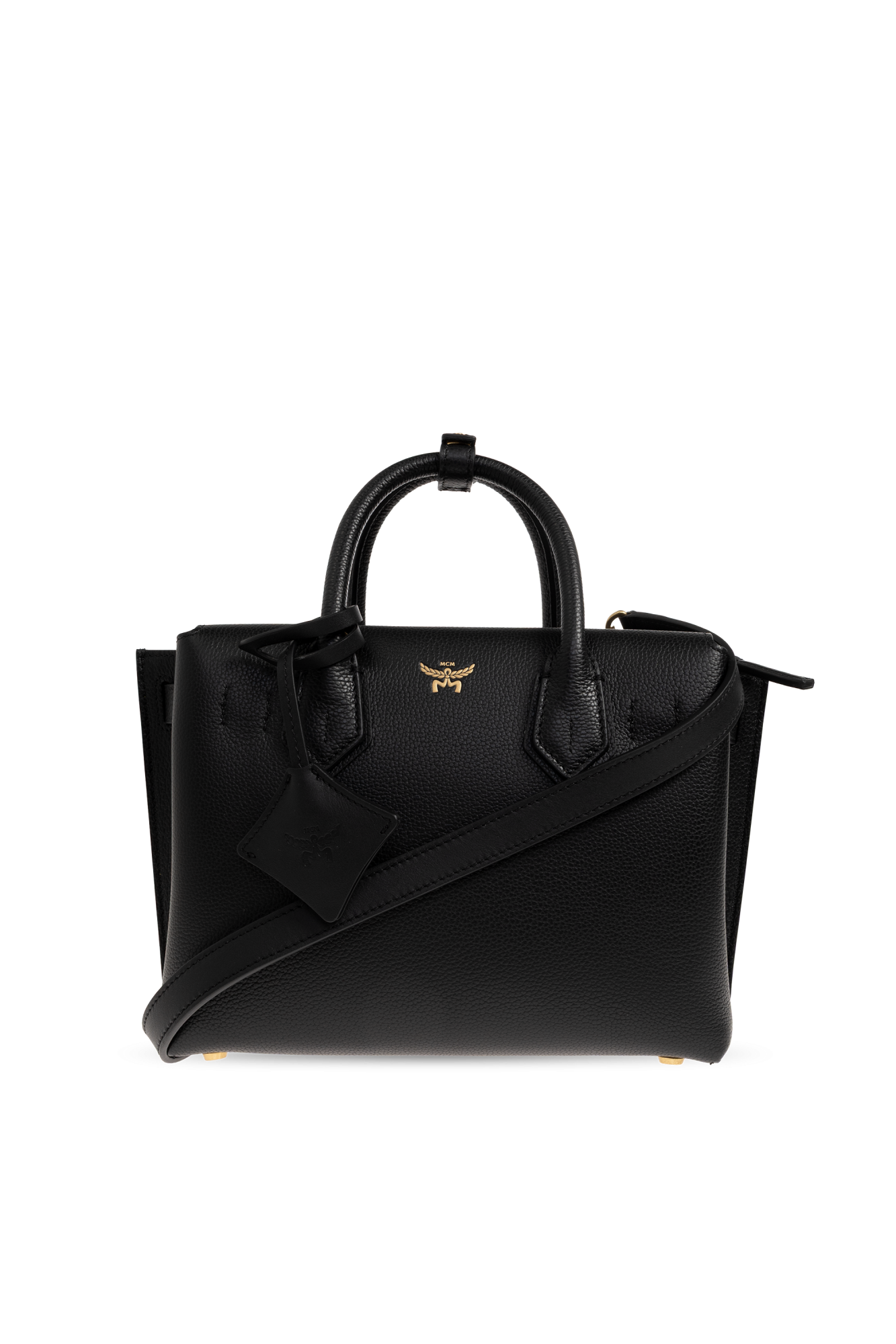 MCM Leather handbag with logo | Women's | Vitkac